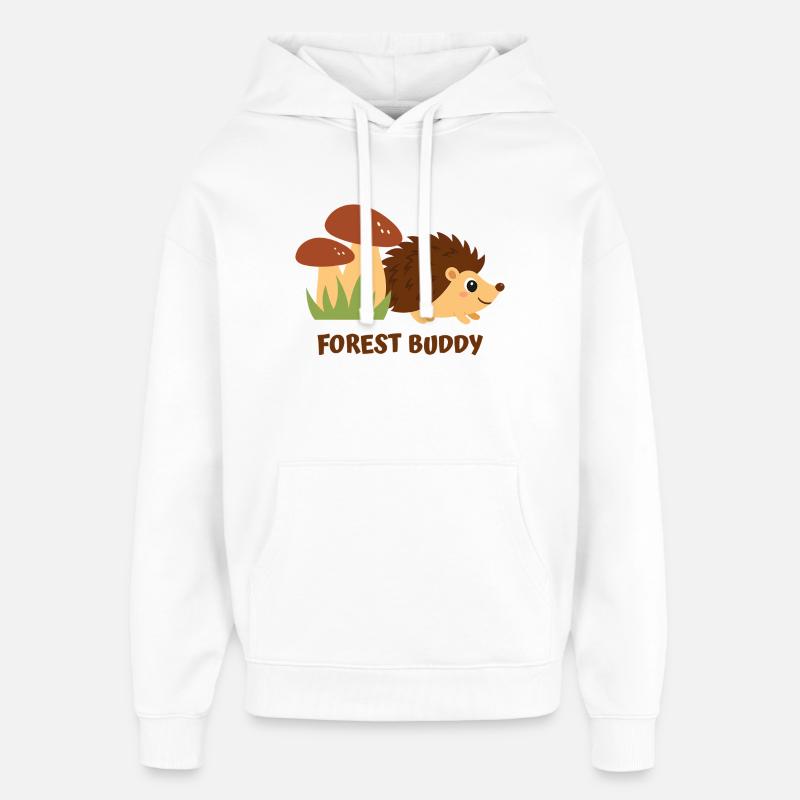 Hérisson ami de la forêt - Sweat à capuche unisexe Stanley/Stella Oversized - blanc