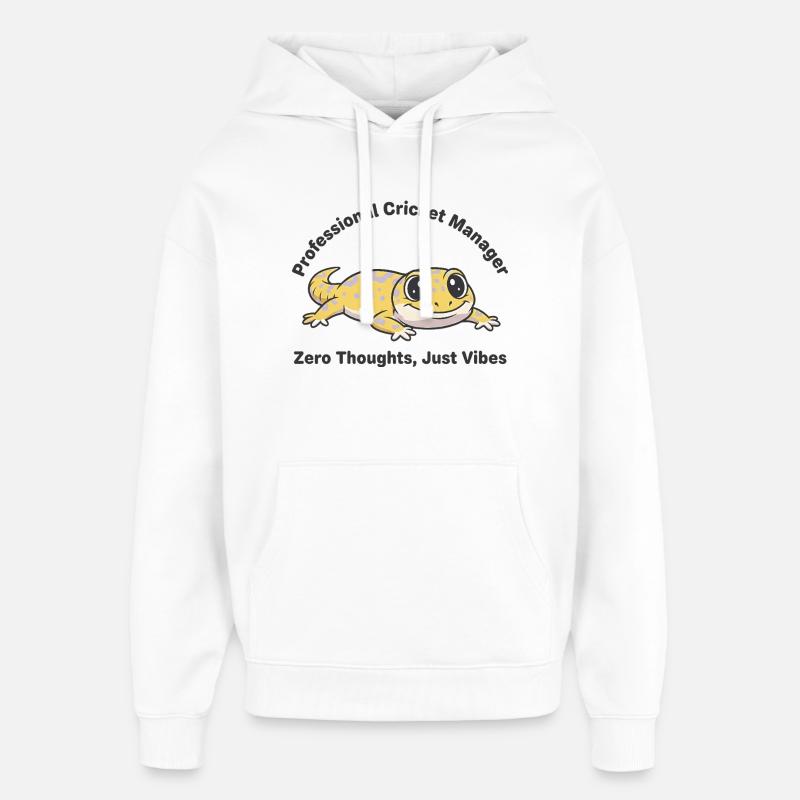 Zero Thoughts Just Vibes Gecko - Sweat à capuche unisexe Stanley/Stella Oversized - blanc