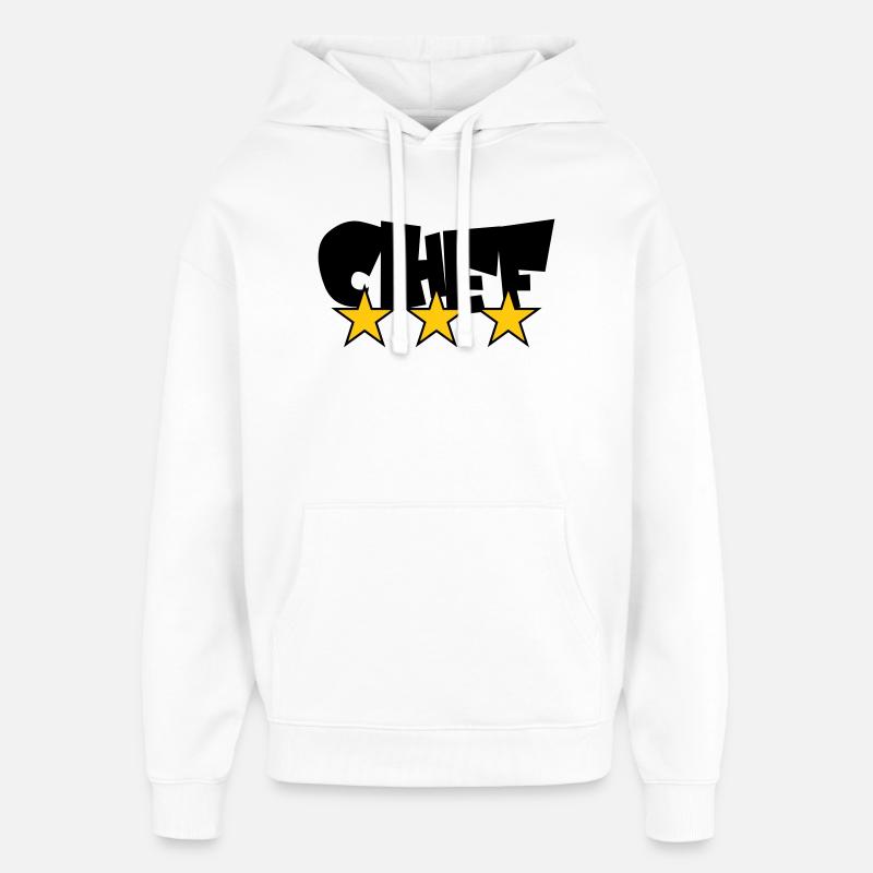 Chef Étoilé : Design 3 Étoiles Gastronomie - Sweat à capuche unisexe Stanley/Stella Oversized - blanc