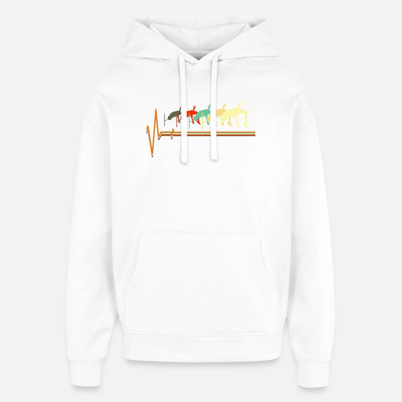 Silhouette Retro Saut Heartbeat Heartbeat - Sweat à capuche unisexe Stanley/Stella Oversized - blanc