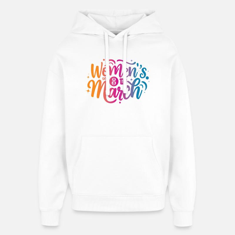 Giornata della Donna 8 marzo - Stanley/Stella Oversized Felpa con cappuccio unisex - bianco