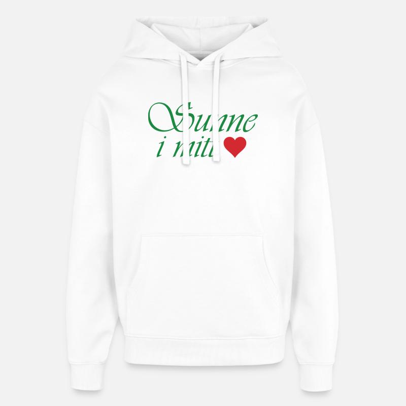 Le soleil dans mon cœur - Sweat à capuche unisexe Stanley/Stella Oversized - blanc