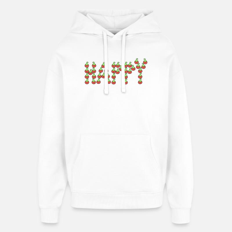 Tomates heureuses - Sweat à capuche unisexe Stanley/Stella Oversized - blanc