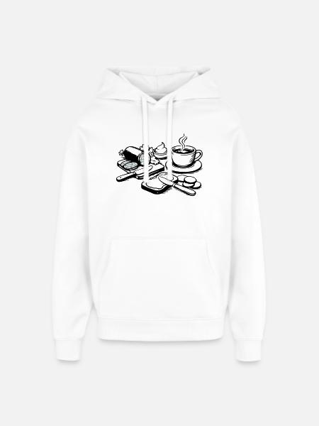meal - Oversized Unisex Hoodie by Stanley/Stella - white