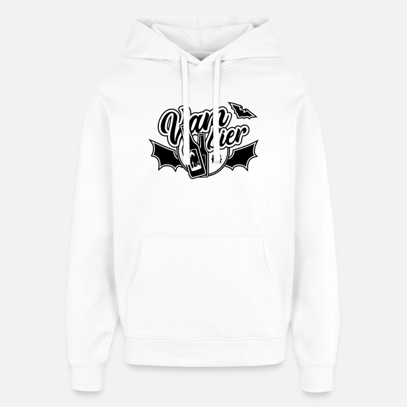 Vam Beer, Beer, Vampier - Sweat à capuche unisexe Stanley/Stella Oversized - blanc