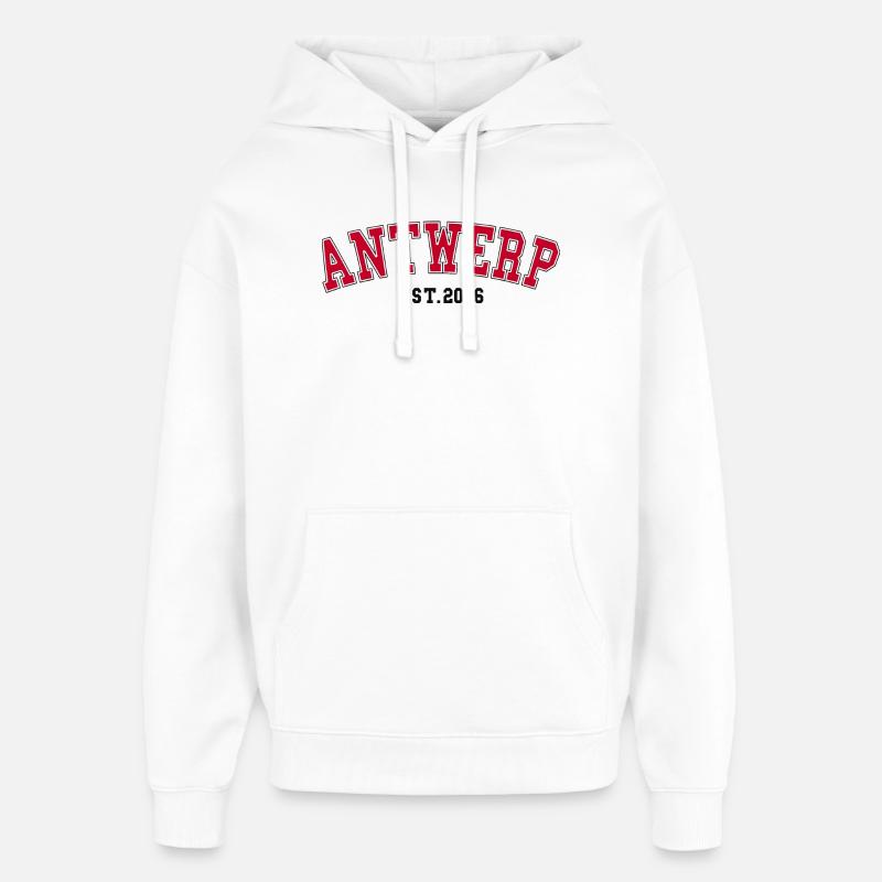 Anvers Fondée en 2006 - Sweat à capuche unisexe Stanley/Stella Oversized - blanc