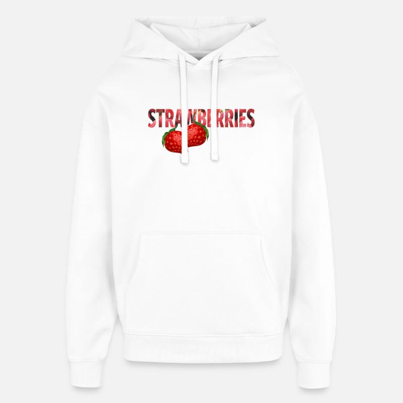 Fraises - Sweat à capuche unisexe Stanley/Stella Oversized - blanc