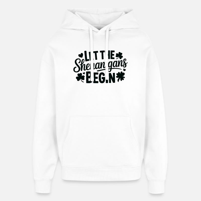 Que les bêtises commencent - Sweat à capuche unisexe Stanley/Stella Oversized - blanc