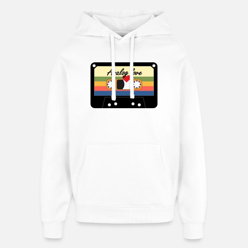 Analog Love Rétro Cassette - Sweat à capuche unisexe Stanley/Stella Oversized - blanc