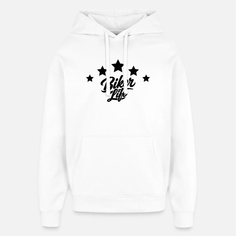 Vie de motard - Sweat à capuche unisexe Stanley/Stella Oversized - blanc