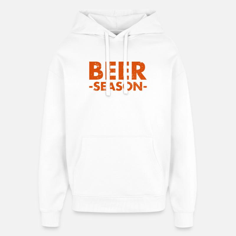 Ølsæson - Bier Saison - Hættetrøje unisex Stanley/Stella Oversized - hvid