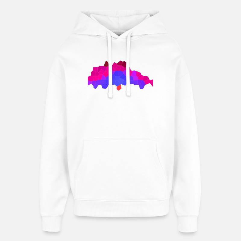 Berry Neon Horizon - Sweat à capuche unisexe Stanley/Stella Oversized - blanc
