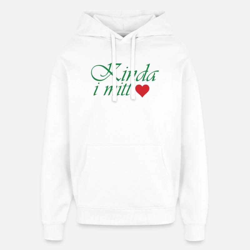 Un peu dans mon cœur - Sweat à capuche unisexe Stanley/Stella Oversized - blanc
