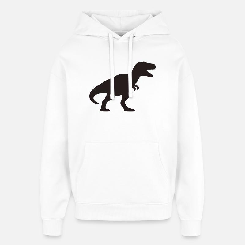 Dino Silhouette T-Rex - Sweat à capuche unisexe Stanley/Stella Oversized - blanc
