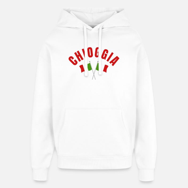Chioggia a traversé les drapeaux italiens - Sweat à capuche unisexe Stanley/Stella Oversized - blanc