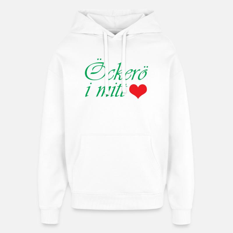 Öckerö dans mon cœur - Sweat à capuche unisexe Stanley/Stella Oversized - blanc