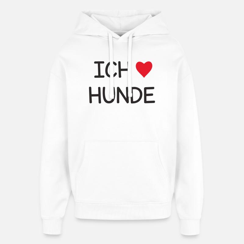 Ich ❤️ Hunde – Süßes Hundeliebe Textdesign - Oversized Unisex Hoodie von Stanley/Stella - Weiß