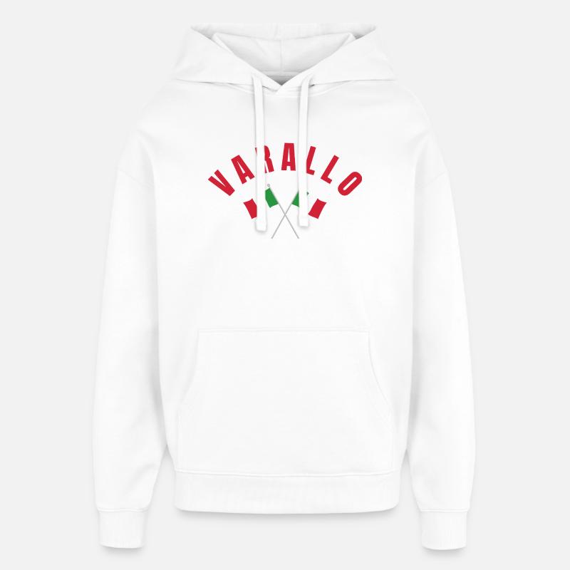 Drapeaux italiens croisés de Varallo - Sweat à capuche unisexe Stanley/Stella Oversized - blanc