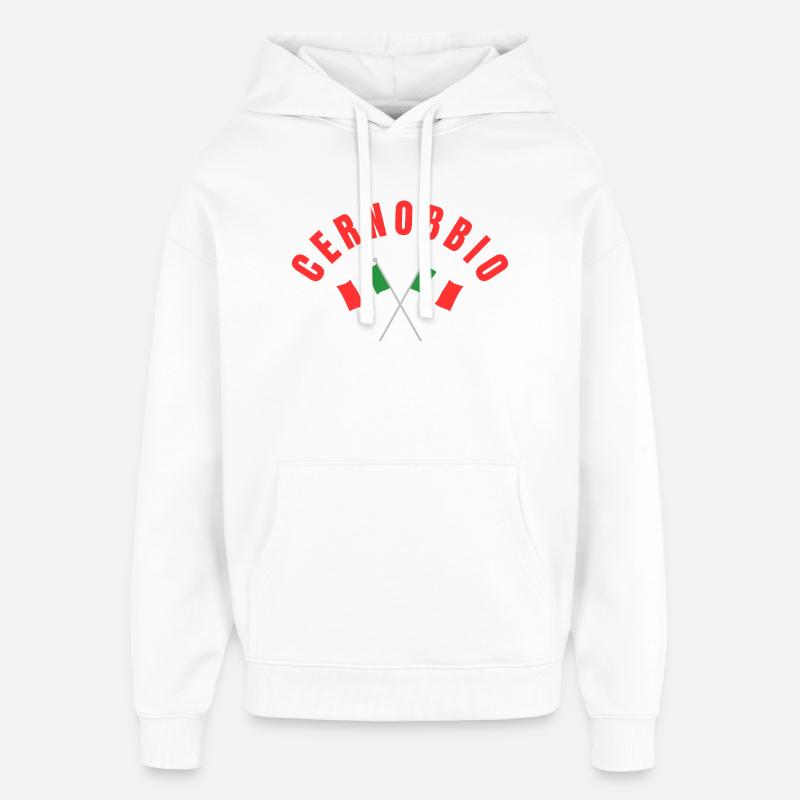 Gernobbio a traversé les drapeaux italiens - Sweat à capuche unisexe Stanley/Stella Oversized - blanc