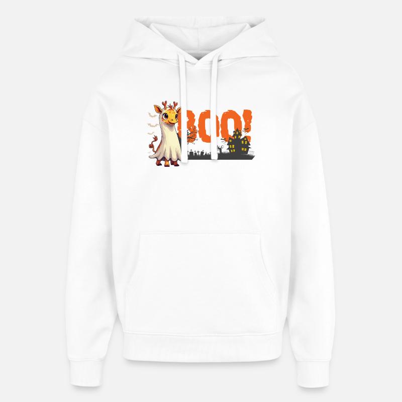 Boo Girafe Fantôme Halloween Mignon - Sweat à capuche unisexe Stanley/Stella Oversized - blanc