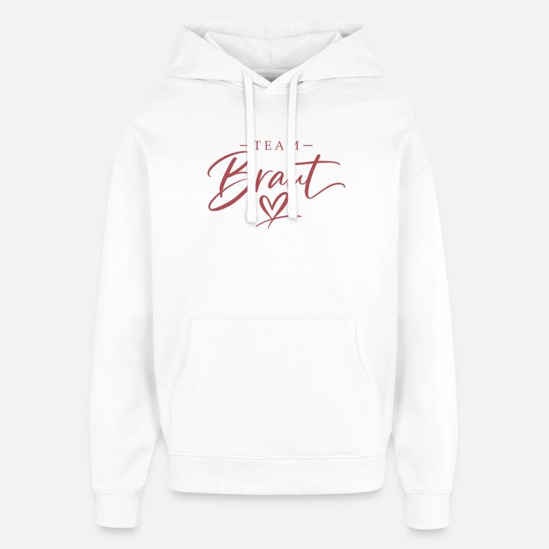 Team Braut Herz Script - Oversized Unisex Hoodie von Stanley/Stella - Weiß