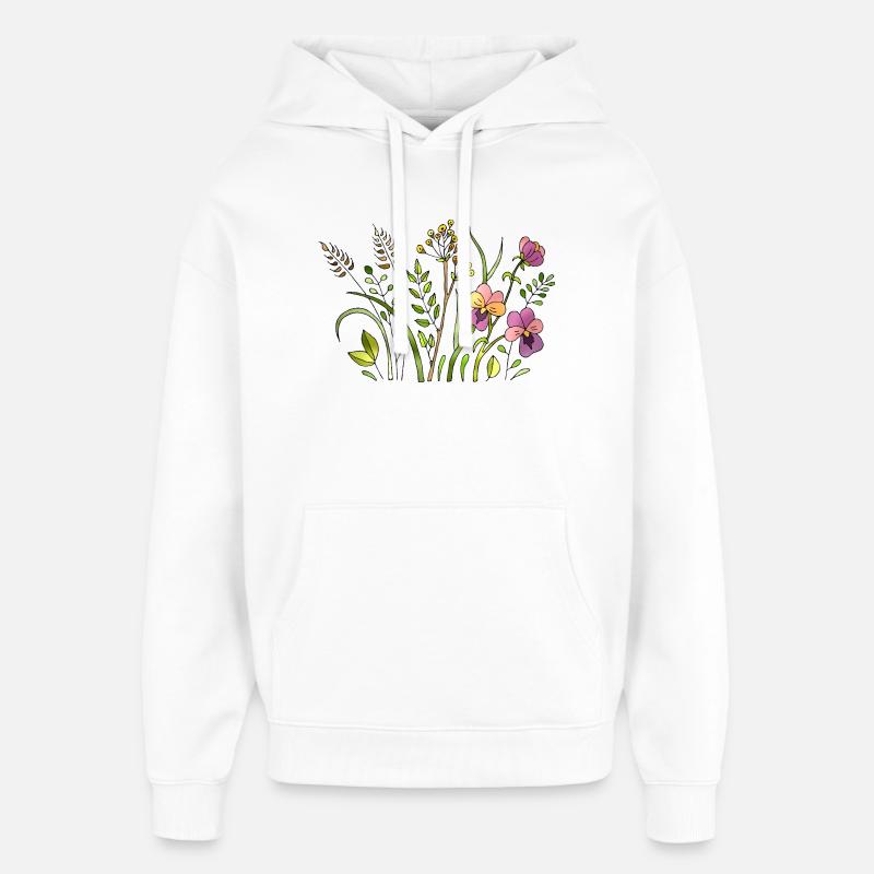Fleur - Sweat à capuche unisexe Stanley/Stella Oversized - blanc