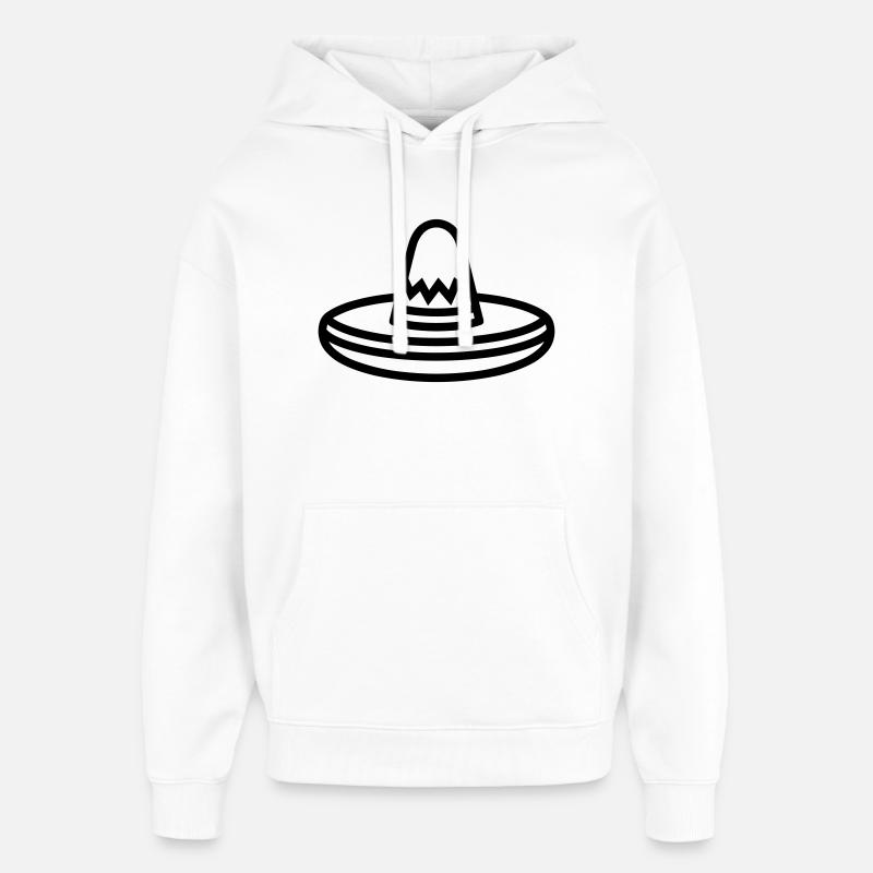 chapeau mexicain - Sweat à capuche unisexe Stanley/Stella Oversized - blanc