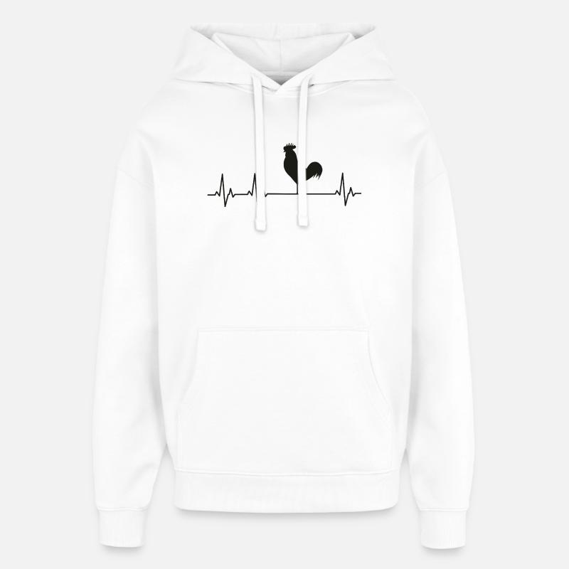 Fans de poulets - - Coq - Poussins - Sweat à capuche unisexe Stanley/Stella Oversized - blanc