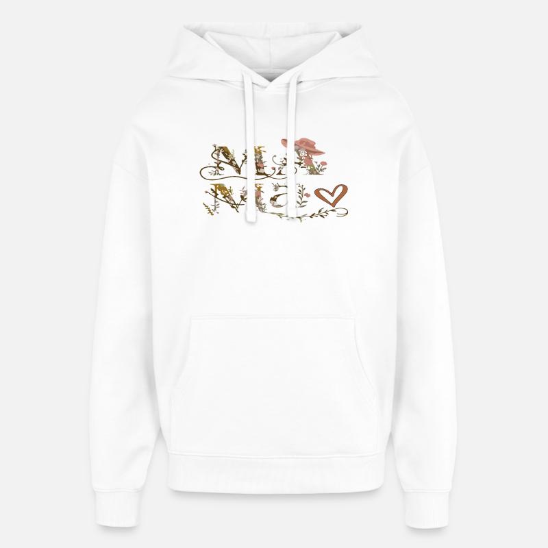 Lettres de Fleurs Maman - Sweat à capuche unisexe Stanley/Stella Oversized - blanc