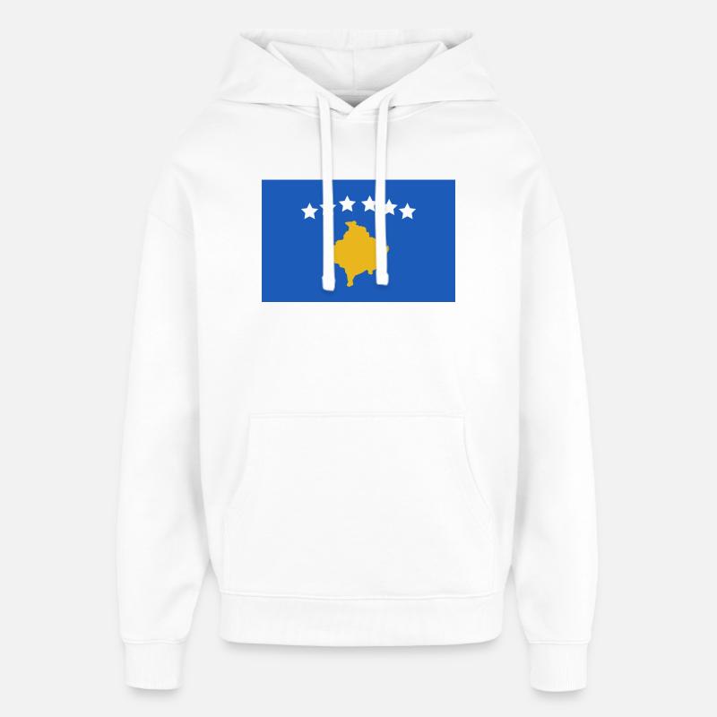Drapeau du Kosovo - Sweat à capuche unisexe Stanley/Stella Oversized - blanc