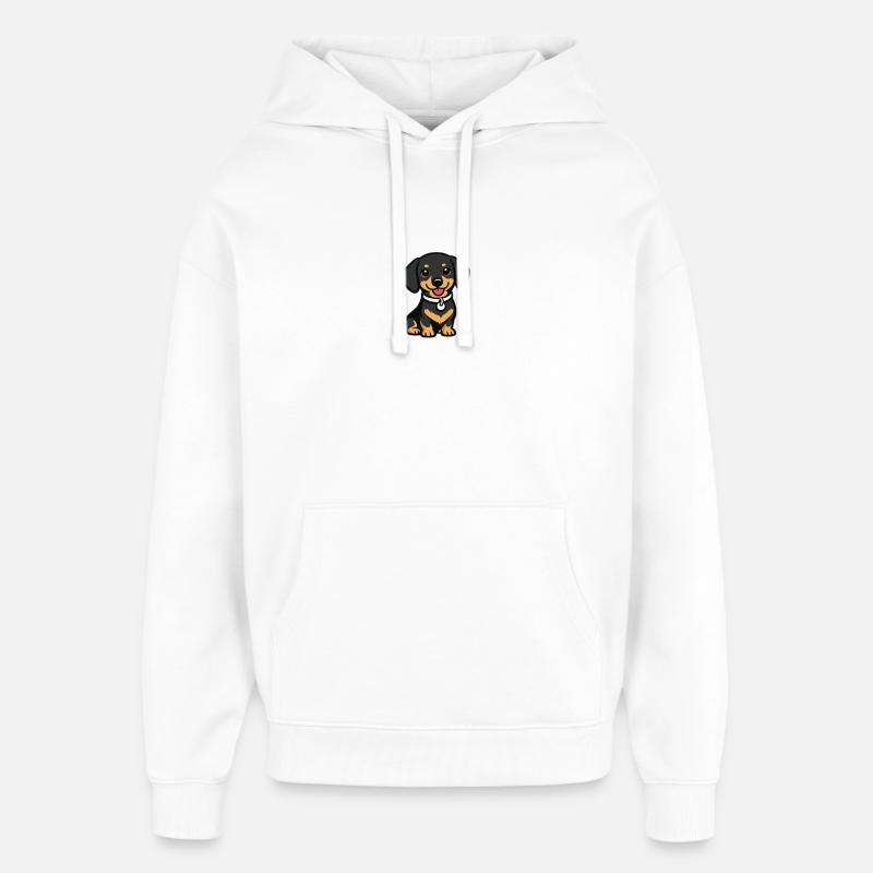 Dessin animé du Petit Teckel - Sweat à capuche unisexe Stanley/Stella Oversized - blanc