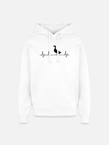 Duck - Ducks - Duck Breeder - Love - Oversized Unisex Hoodie by Stanley/Stella - white