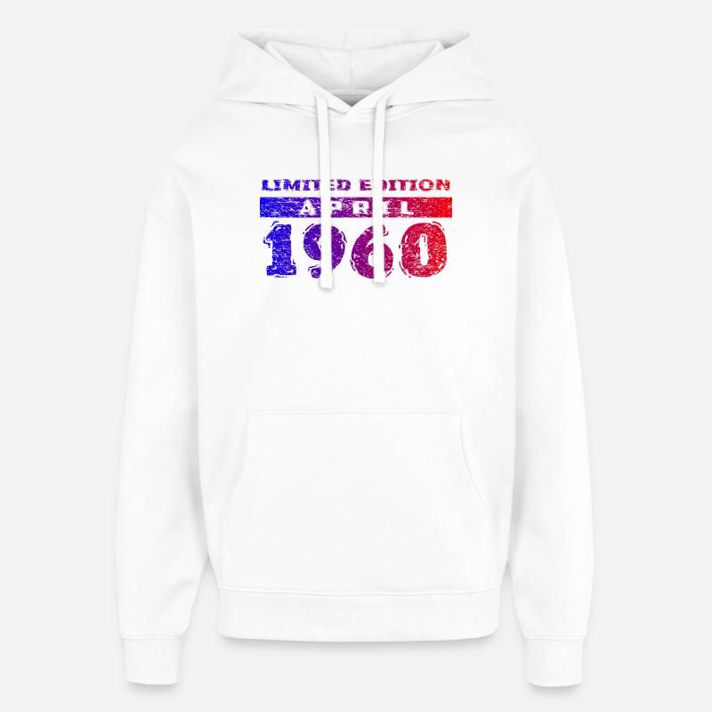 66e anniversaire Édition Limitée 04/1960 - Sweat à capuche unisexe Stanley/Stella Oversized - blanc