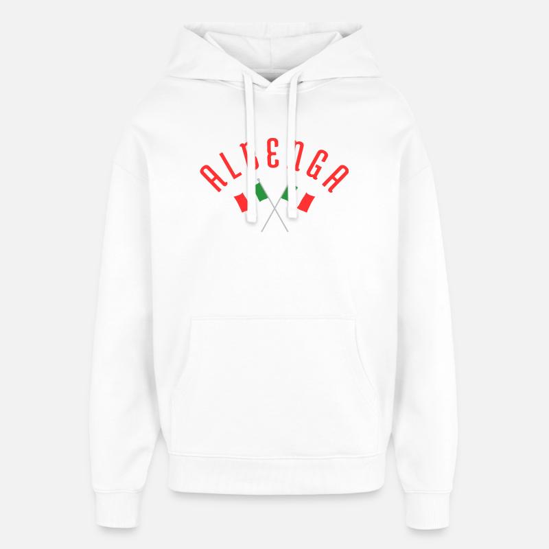 Blason du drapeau italien Albenga - Sweat à capuche unisexe Stanley/Stella Oversized - blanc