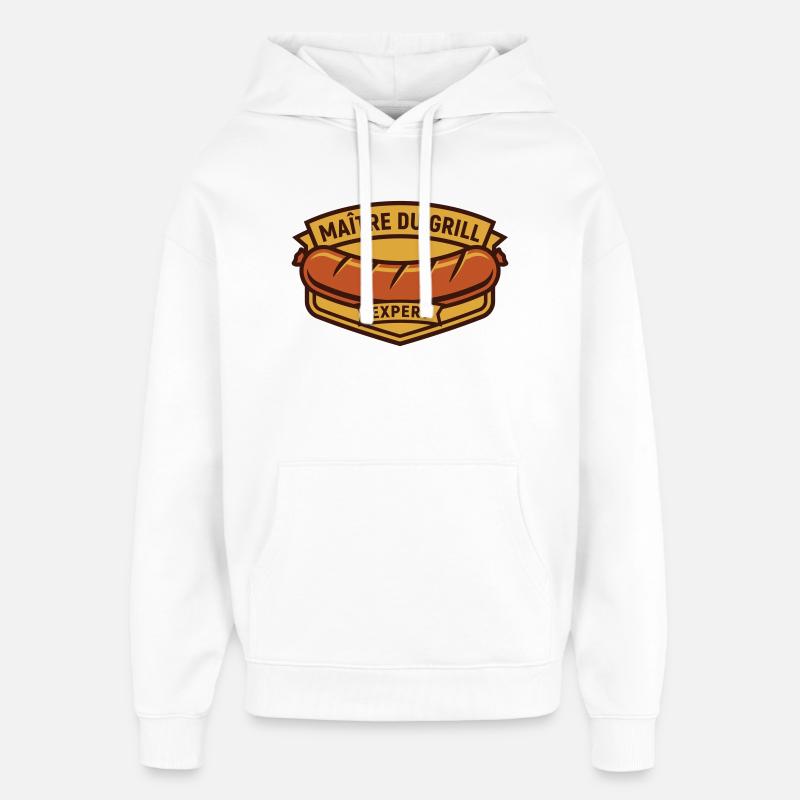 Maître du Grill Expert Saucisse BBQ - Sweat à capuche unisexe Stanley/Stella Oversized - blanc