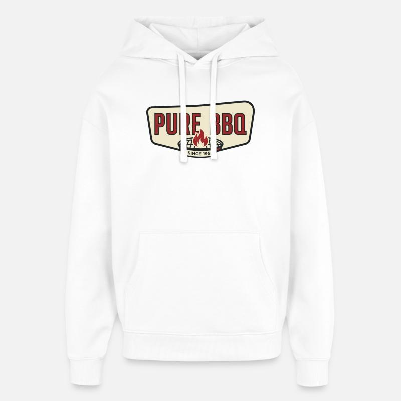 Pure Barbecue Retro Pitmaster Grill - Stanley/Stella Oversized Felpa con cappuccio unisex - bianco