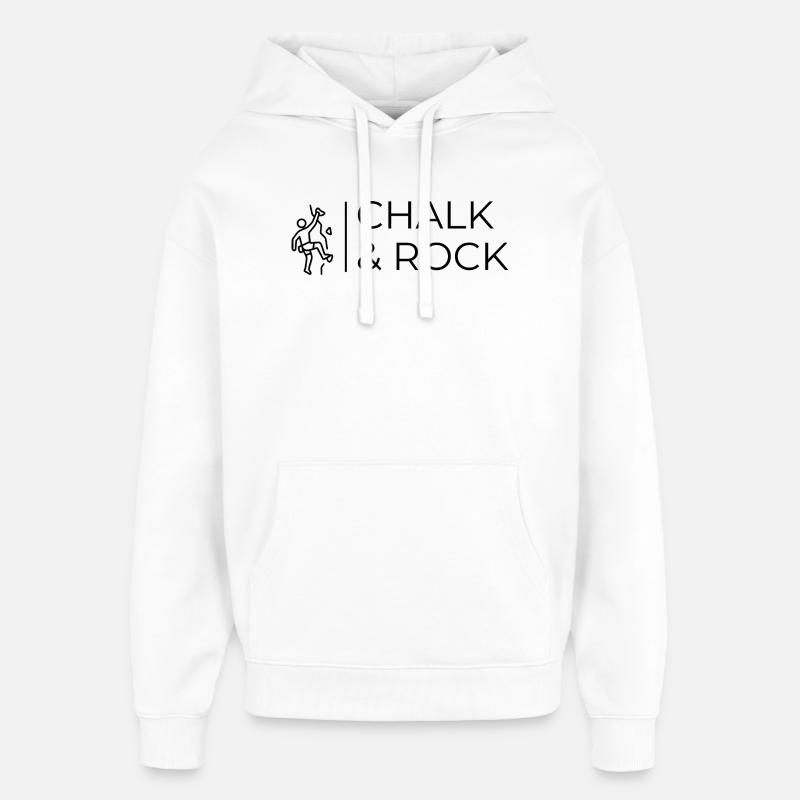 Chalk & Rock - Design de T-shirt Boulder - Sweat à capuche unisexe Stanley/Stella Oversized - blanc