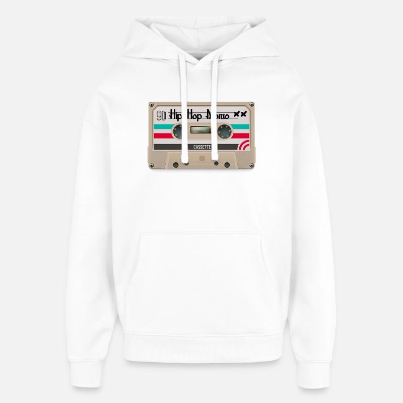 Cassette Hip Hop 90s Vibe - Sweat à capuche unisexe Stanley/Stella Oversized - blanc