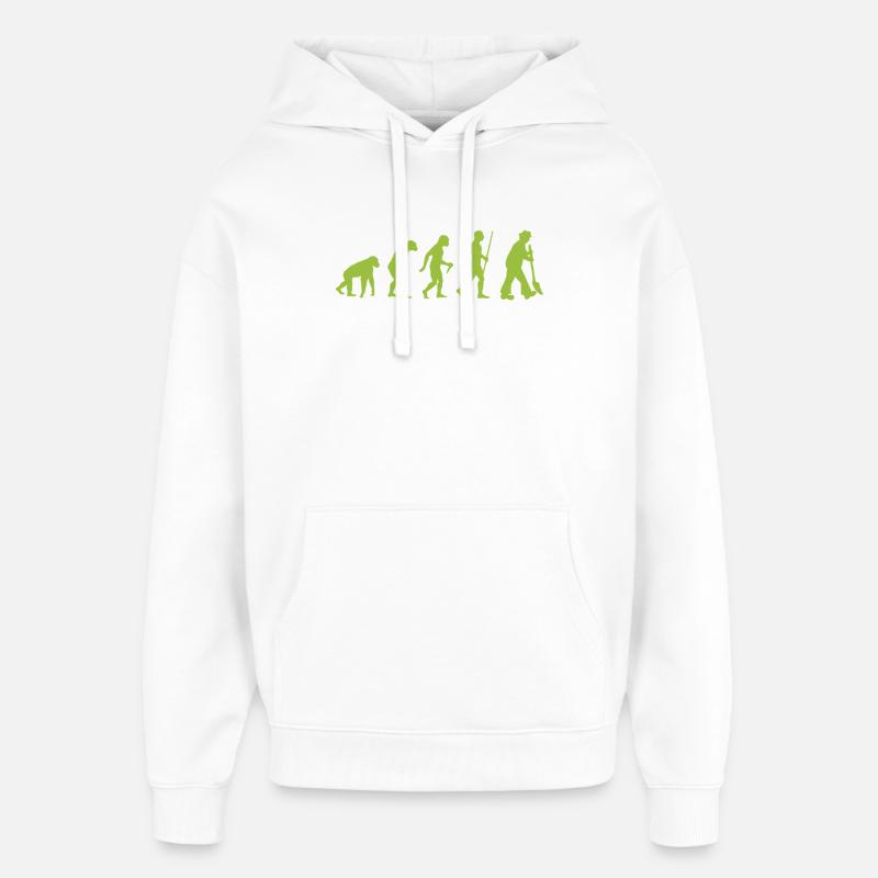Evolution - vom Urmensch zum Gartenfreund - Oversized Unisex Hoodie von Stanley/Stella - Weiß