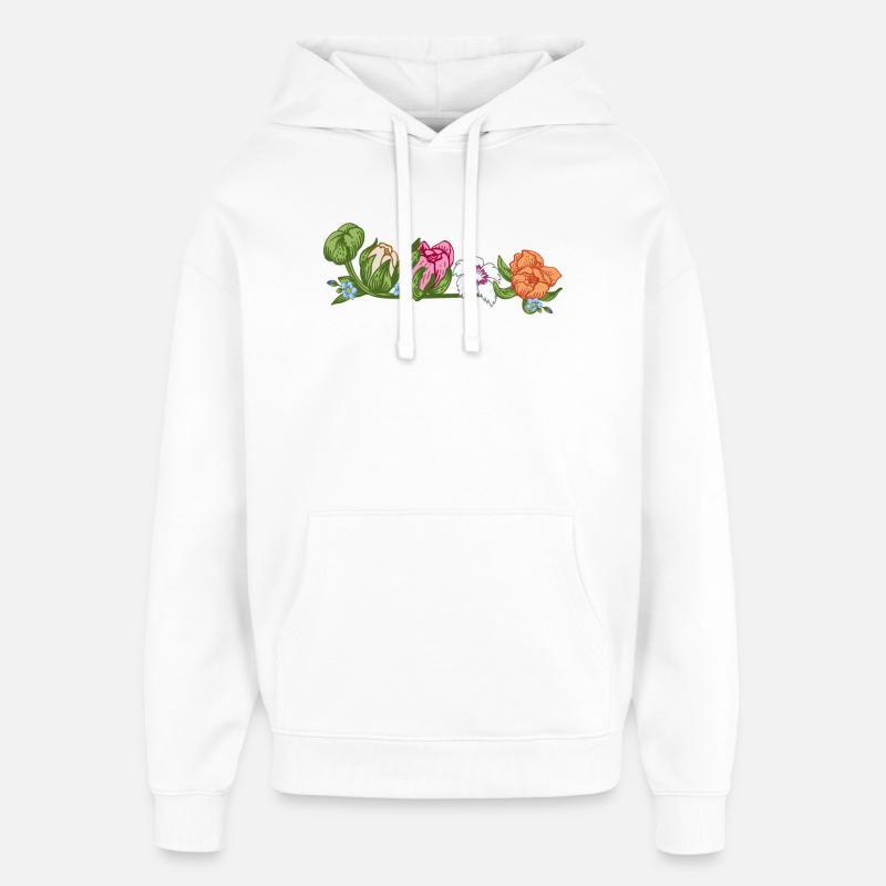 Magie du jardin des fleurs - Sweat à capuche unisexe Stanley/Stella Oversized - blanc