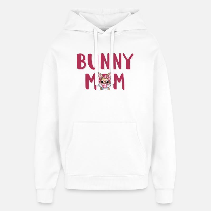 maman lapin - Sweat à capuche unisexe Stanley/Stella Oversized - blanc