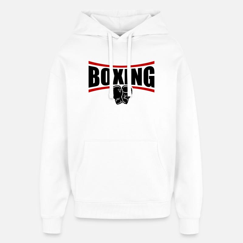 Boîtes de boxe - Sweat à capuche unisexe Stanley/Stella Oversized - blanc