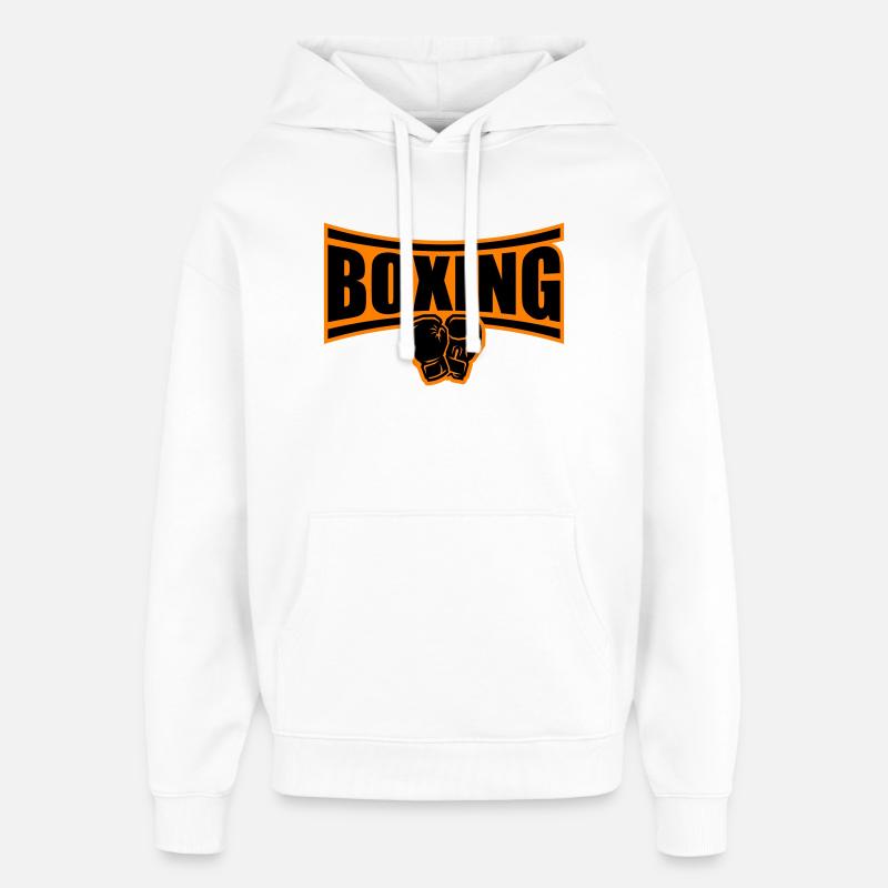 Boîtes de boxe - Sweat à capuche unisexe Stanley/Stella Oversized - blanc