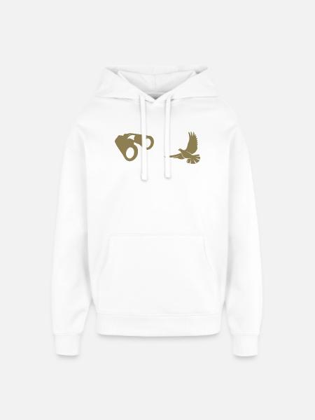 Minimalist Bird Watching Silhouette - Oversized Unisex Hoodie by Stanley/Stella - white