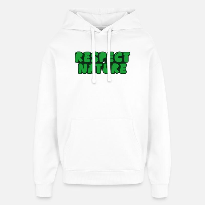 Respecter la nature - Sweat à capuche unisexe Stanley/Stella Oversized - blanc
