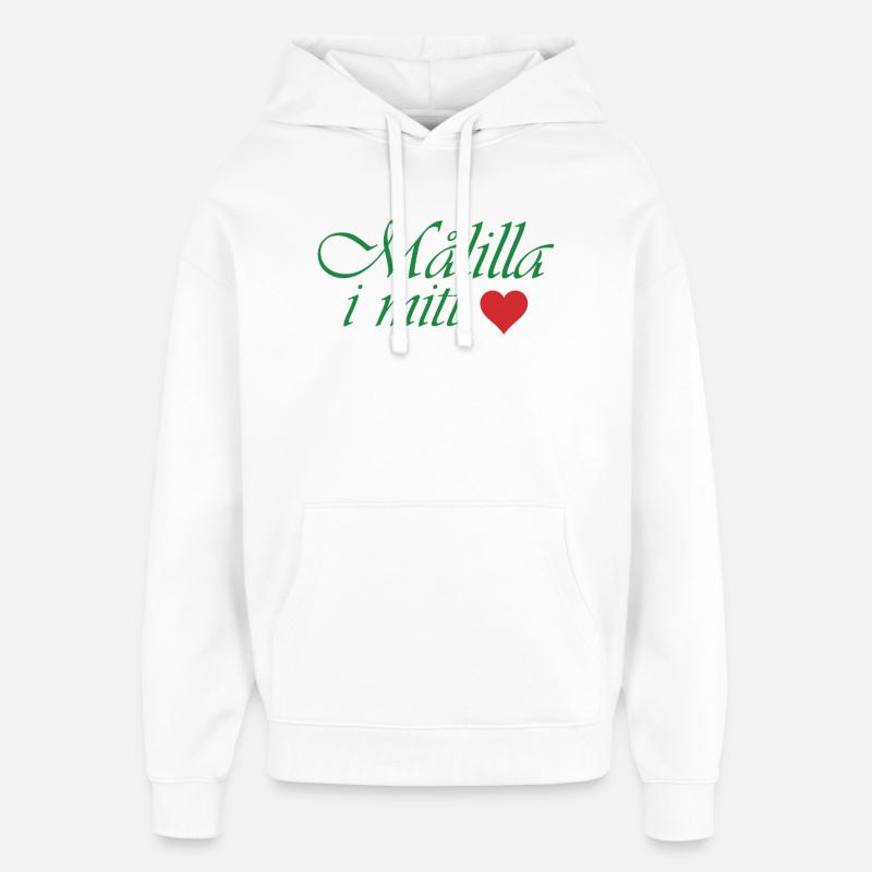 Målilla dans mon cœur - Sweat à capuche unisexe Stanley/Stella Oversized - blanc