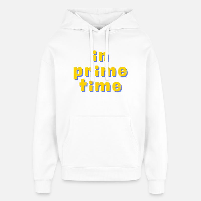 Typographie rétro 3D en prime time - Sweat à capuche unisexe Stanley/Stella Oversized - blanc