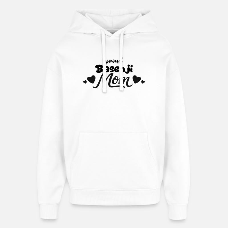 Fière Mère Chien Sans Aboiement, Basenji - Sweat à capuche unisexe Stanley/Stella Oversized - blanc