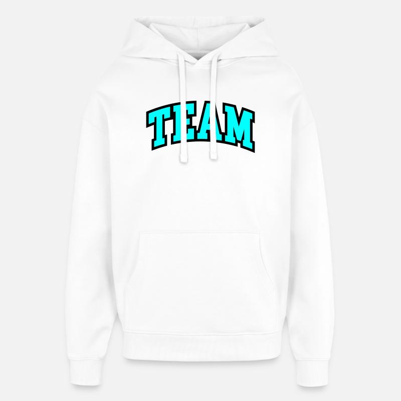 Lettrage d’équipe - Sweat à capuche unisexe Stanley/Stella Oversized - blanc