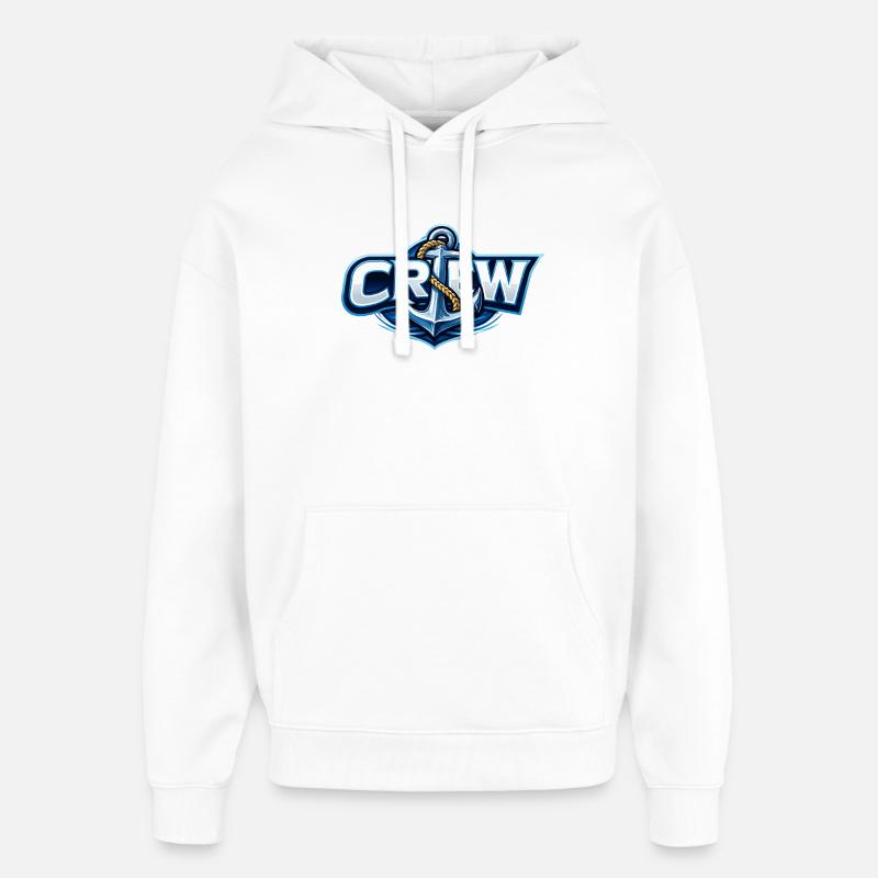 Logo de l’équipage - Sweat à capuche unisexe Stanley/Stella Oversized - blanc